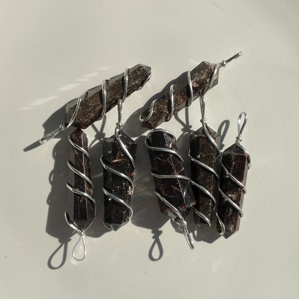 Garnet - Wire Wrapped DT Point Pendant Garnet - Wire Wrapped DT Point Pendant